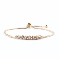 Athena Collection – Dainty Glam Bracelet – Gold – Adjustable *