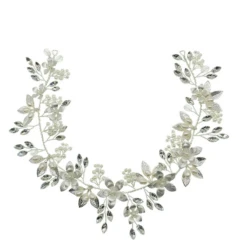 Athena Collection – Floral Romance Hairvine – Silver