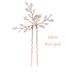 Elodie Pearl Spray Bridal Pin – Rose Gold