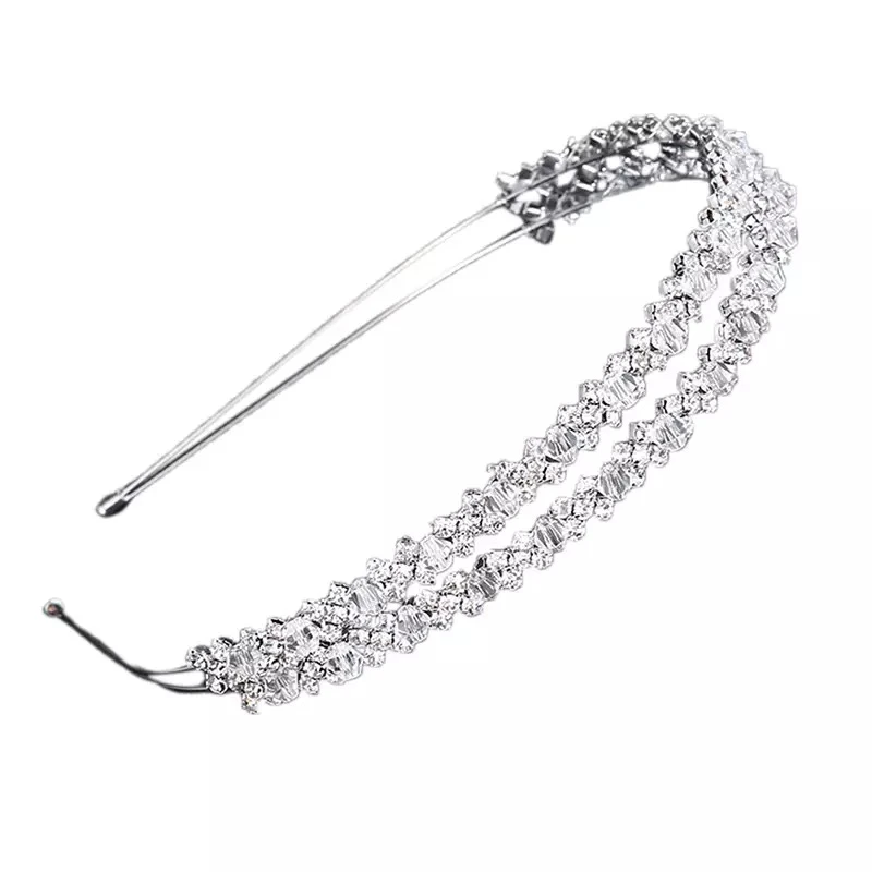 Athena Collection – Crystal Embellished Double Headband – Silver 5 Athena Collection – Crystal Embellished Double Headband – Silver - Image 3