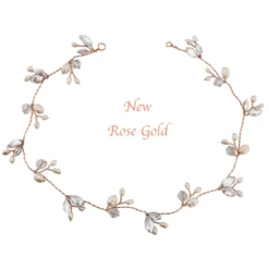 Sass B – Chic Freshwater Pearl Hairvine – Rose Gold