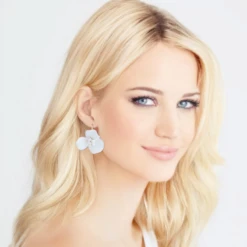 Athena Collection – Divine Flower Earrings – Silver *