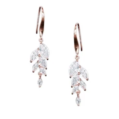 Athena CZ Collection Bella Dainty Drop Earrings – Rose Gold