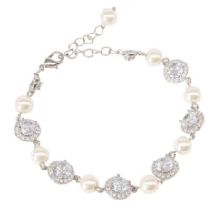 Athena CZ Collection Dainty Starlet Bracelet – Silver