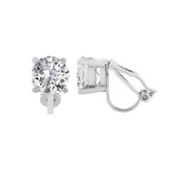 CZ Collection 8mm Solitaire Clip On Earrings – Silver -Bridal Supply Store rsz 47d3eaca67bc4bf6add0a7589c441374