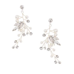 Athena Collection – Cascades Of Pearl Earrings – Silver *