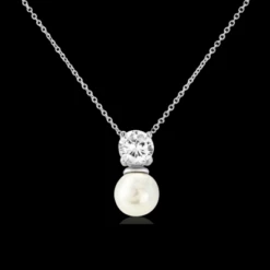 Athena CZ Collection Delicate Pearl Necklace -Bridal Supply Store rsz 551c0af0016c47eba8077c8cb90bc587