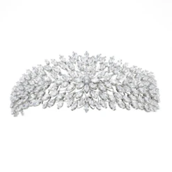 Athena Cubic Zirconia Collection – Luxe Glam Headband – Silver