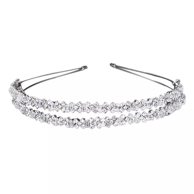 Athena Collection – Crystal Embellished Double Headband – Silver 4 Athena Collection – Crystal Embellished Double Headband – Silver - Image 2