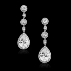 CZ Collection Eternally Crystal Earrings -Bridal Supply Store rsz 6f27ee78cf074e01826788b4a30bacde