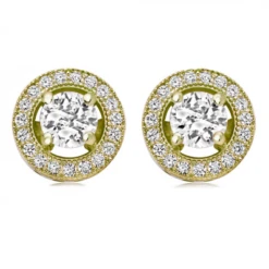 Athena CZ Collection Crystal Stud Earrings – Gold
