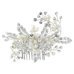 Sass B Ophelia Crystal Hair Comb – Silver