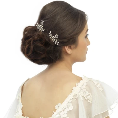 Elodie Pearl Spray Bridal Pin β Gold 4 Elodie Pearl Spray Bridal Pin β Gold - Image 2