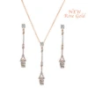 CZ Collection Dainty Sparkle Necklace Set – Rose Gold -Bridal Supply Store rsz 8587878355ef4de8807999078126ee4a