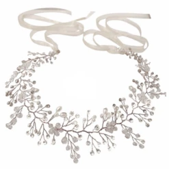 Athena Crystal Shimmer Hair Vine Silver