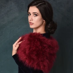 Sass B Collection – Vintage Inspired Marabou Feather Stole – Wine -Bridal Supply Store rsz 9e347cc3bcd34e87beddb41f9dee0e15