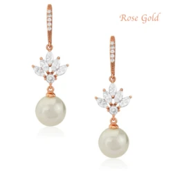 CZ Collection Crystal Elegance Earrings – Rose Gold