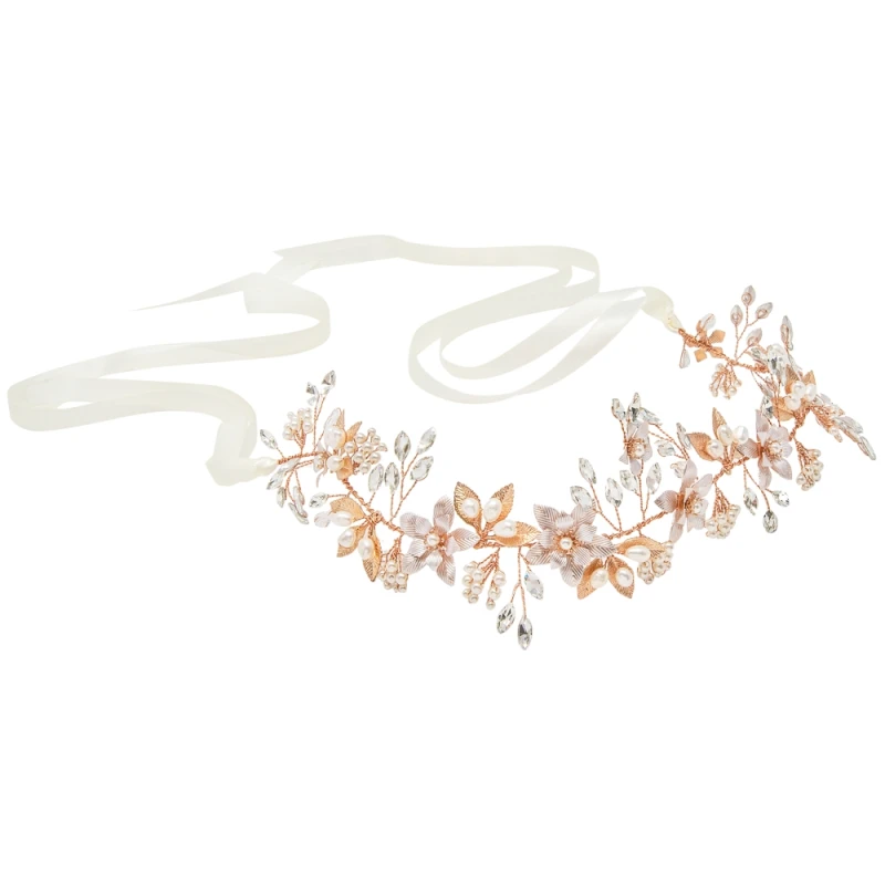 Athena Collection – Floral Romance Hair Vine – Rose Gold 4 Athena Collection – Floral Romance Hair Vine – Rose Gold - Image 2