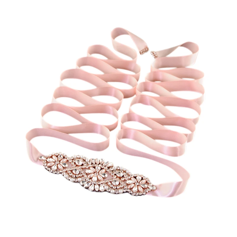 Athena Collection – Timeless Elegance Bridal Belt – Pink Rose * 5 Athena Collection – Timeless Elegance Bridal Belt – Pink Rose * - Image 3