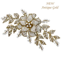 Elite Collection Vintage Floral Headpiece – Antique Gold