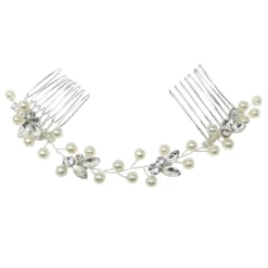 Athena Collection – Dainty Pearl Vine – Silver
