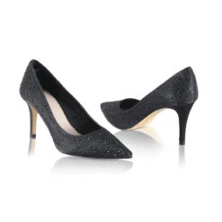 Perfect Bridal Stara Shoes – Crystal Encrusted Black Satin