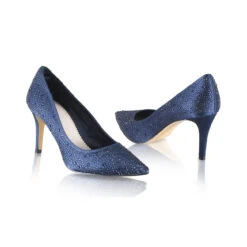 Perfect Bridal Stara Shoes – Crystal Encrusted Navy Satin
