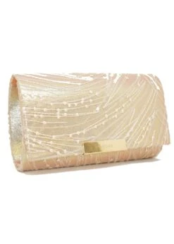 Mascara Pearl Strings Clutch Bag – Champagne
